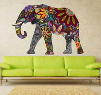 Sticker Gekleurde olifant