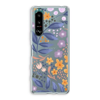 Flowers with blue leaves: Sony Xperia 5 III Transparant Hoesje