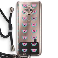Smiley watermeloenprint: Motorola Moto G6 Transparant Hoesje met koord