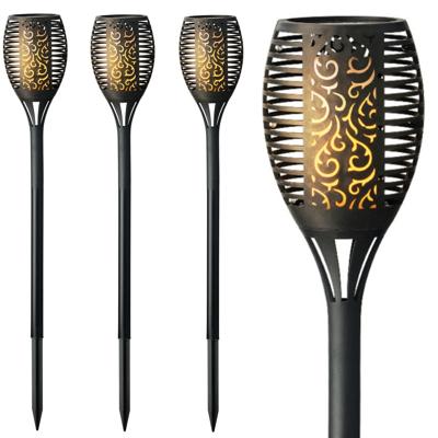 Lumineo Solar tuinlamp / fakkel / prikspot - 12x - vlameffect - zonne-energie - 49 cm