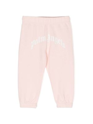 Palm Angels Kids pantalon de jogging à logo incurvé - Rose