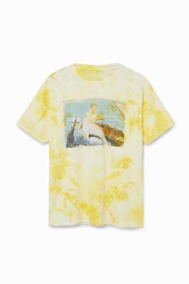 Tie-dye T-shirt van 100% katoen - YELLOW - S