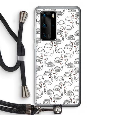 Zwanen: Huawei P40 Pro Transparant Hoesje met koord