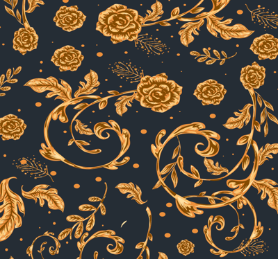 Gouden blad vintage behang