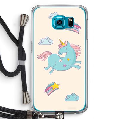 Vliegende eenhoorn: Samsung Galaxy S6 Transparant Hoesje met koord