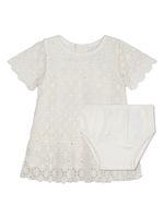 Michael Kors Kids robe en coton à fleurs en dentelle - Blanc - thumbnail