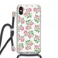 Kleine roosjes: iPhone XS Max Transparant Hoesje met koord