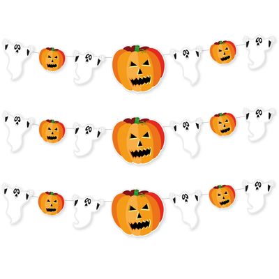 Set van 3x stuks halloween/horror thema spoken/pompoenen slinger 1,6 meter