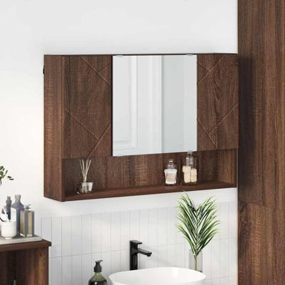 Badkamer spiegelkast bruin eikenkleur 80 x 17 x 55 cm