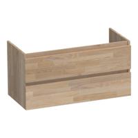 Brauer Joy - Onderkast - 100 cm - met 2 Softclose Lades Greeploos en 1 Sifon Uitsparing - Vingerlas Eiken Grijs