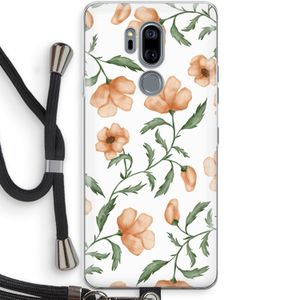 Peachy flowers: LG G7 Thinq Transparant Hoesje met koord