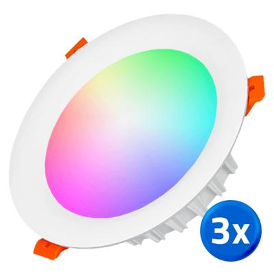 RGBWW led inbouwspot downlight 18 watt - voordeelset van 3 stuks