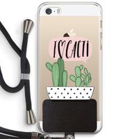 I love cacti: iPhone 5 / 5S / SE Transparant Hoesje met koord