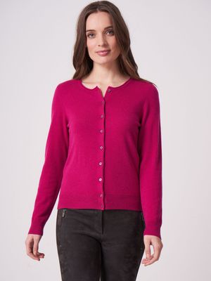 Basic fijngebreid vest met ronde hals van biologisch cashmere