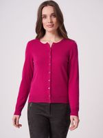 Basic fijngebreid vest met ronde hals van biologisch cashmere
