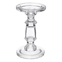 Atmosphera kaarsen kandelaar Decoglass - voor stompkaarsen - glas - transparant - 11 x 19 cm Atmosphera kaarsen kandelaar Decoglass - voor stompkaarsen - glas - transparant - 11 x 19 cm
