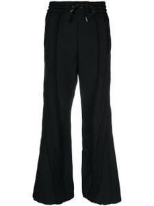 sacai pantalon droit à détails rayés - Noir