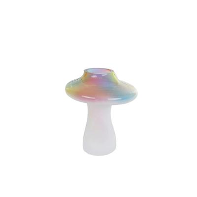 CosyDecor Beeld/vaas paddenstoel rainbow s glas