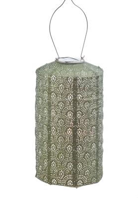 Solar lampion cylinder fan 18 cm groen - Lumiz