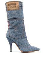 MOSCHINO JEANS bottines en jean à patch logo 115 mm - Bleu