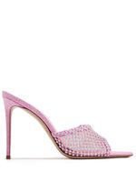 Le Silla mules Gilda 110 mm à ornements en cristal - Rose