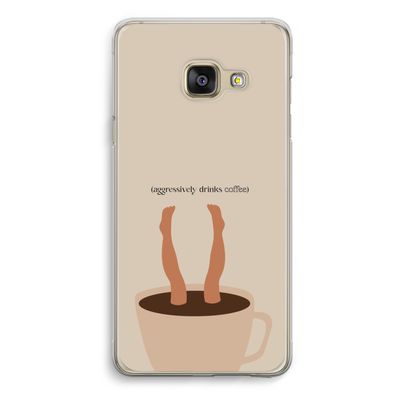 Aggressively drinks coffee: Samsung Galaxy A3 (2016) Transparant Hoesje