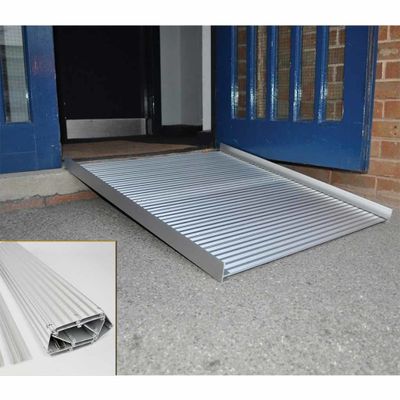 Oprijplaat oprolbaar | Rolstoelhelling | Aluminium | Afmetingen 91 x 75 cm | Maximale hoogte: 20 cm | Oprijplaten | Drempelhulpen | PR30297