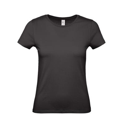 Zwart basic Dames t-shirt - met ronde hals - katoen - 145 grams - shirts / dameskleding