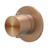 Afbouwdeel IVY Concord Inbouwthermostaat Symmetry Met Rond Rozet RVS316 Geborsteld Mat Koper PVD Afbouwdeel IVY Concord Inbouwthermostaat Symmetry Met Rond Rozet RVS316 Geborsteld Mat Koper PVD