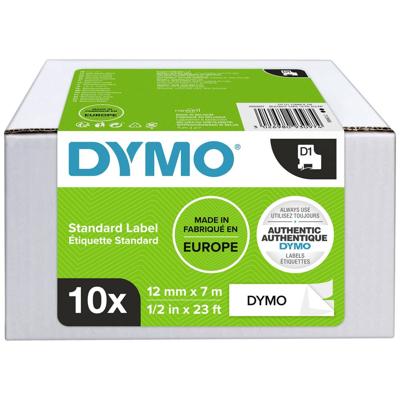DYMO 2093097 Labeltape Set van 10 stuks Polyester Tapekleur: Wit Tekstkleur: Zwart 12 mm 7 m