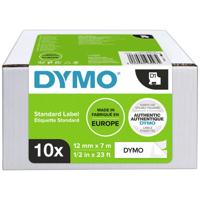 DYMO 2093097 Labeltape Set van 10 stuks Polyester Tapekleur: Wit Tekstkleur: Zwart 12 mm 7 m