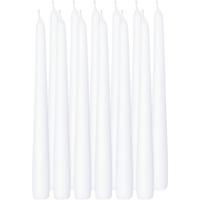 Enlightening Candles Dinerkaarsen - 12x stuks - wit - 8 branduren - 25 cm - kandelaar kaarsen