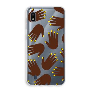 Hands dark: Samsung Galaxy A10 Transparant Hoesje