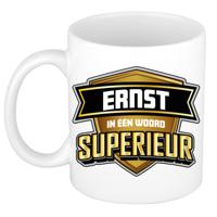 Naam mok Ernst - wit - Superieur - keramiek - 300 ml - cadeau collega beker