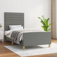 Bedframe zonder matras 90x190 cm stof donkergrijs