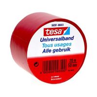 1x Tesa Universalband isolatietape rood 20 mtr x 5 cm klusbenodigdheden - thumbnail