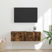 TV Wandkast Gerookt eiken 60 x 31 x 29.5 cm Bewerkt hout