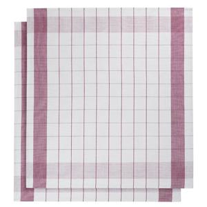 De Witte Lietaer Theedoek Mixte, Fuchsia - 2 stuks - 65 x 65 cm - Katoen/Linnen