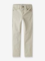 Skinny broek van keperstof voor jongens van NAME IT van gerecycled katoen beige (poederkleur)