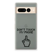 Google Pixel 7 Pro Silicone-hoesje Finger Don't Touch My Phone - thumbnail