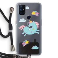 Vliegende eenhoorn: OnePlus Nord N10 5G Transparant Hoesje met koord - thumbnail