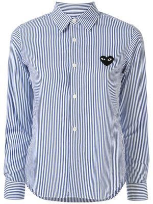 Comme Des Garçons Play chemise à rayures - Bleu