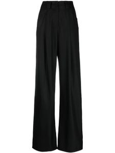 MANURI pantalon palazzo à détails plissés - Noir