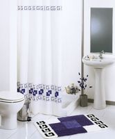 Wicotex douchegordijn textiel square blauw 180x200cm incl