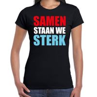 Samen staan we sterk protest t-shirt zwart voor dames - thumbnail