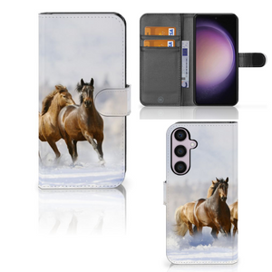 Samsung Galaxy S24 Plus Telefoonhoesje met Pasjes Paarden