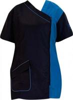 Trimshirt k. mouw licht- en donkerblauw, zijsluiting - Maat L