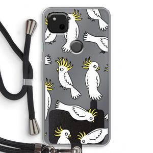 Papegaai: Pixel 4a Transparant Hoesje met koord