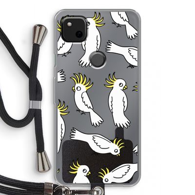 Papegaai: Pixel 4a Transparant Hoesje met koord