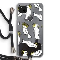 Papegaai: Pixel 4a Transparant Hoesje met koord